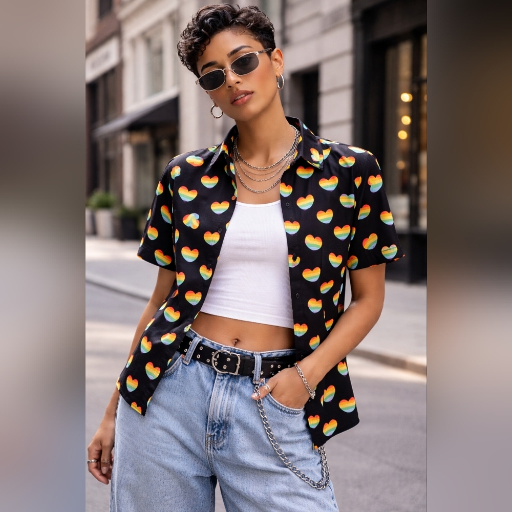 :🌈 The Phluid Project Rainbow Heart Shirt – NWT- Size Medium 🌈
